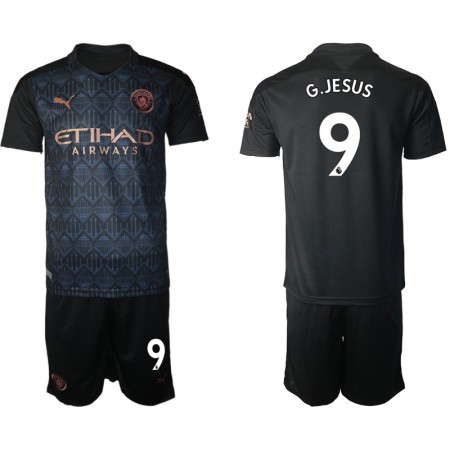Billiga Fotbollströjor Manchester City Gabriel Jesus 9 Barn Borta tröja 2020/21 Kortärmad